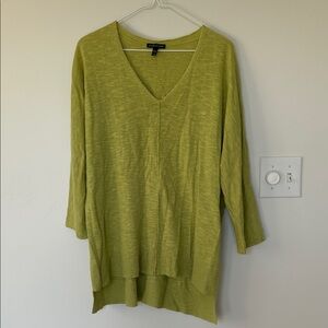 Eileen Fisher Light Green V-Neck Tunic M